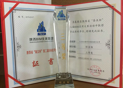 漢中分公司喜獲陜西省“秦漢杯”BIM應用大賽綜合組三等獎