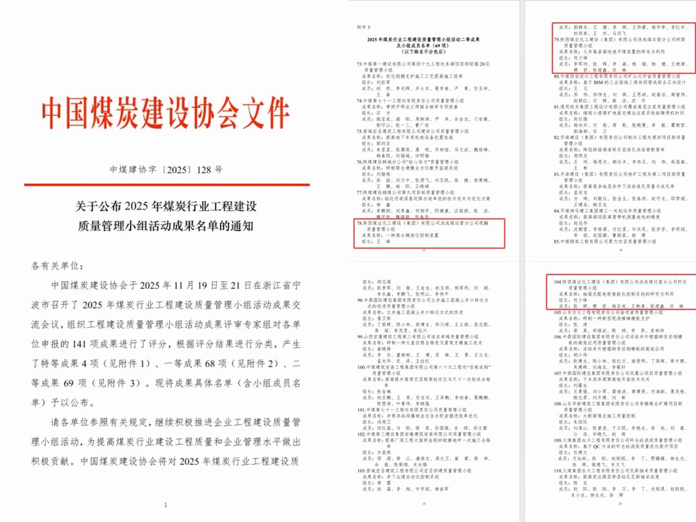 陜煤建設洗選煤運營公司：智聯三部曲 再創(chuàng)QC成果佳績
