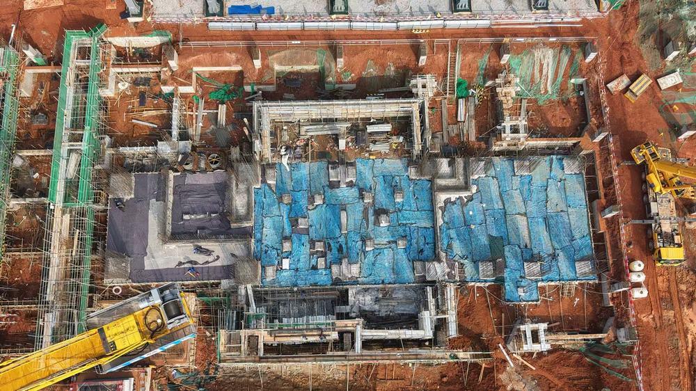 陜煤建設(shè)天工公司：陜煤汨羅電廠2×100萬千瓦燃煤發(fā)電工程2號汽機房汽機基座底板混凝土澆筑圓滿完成