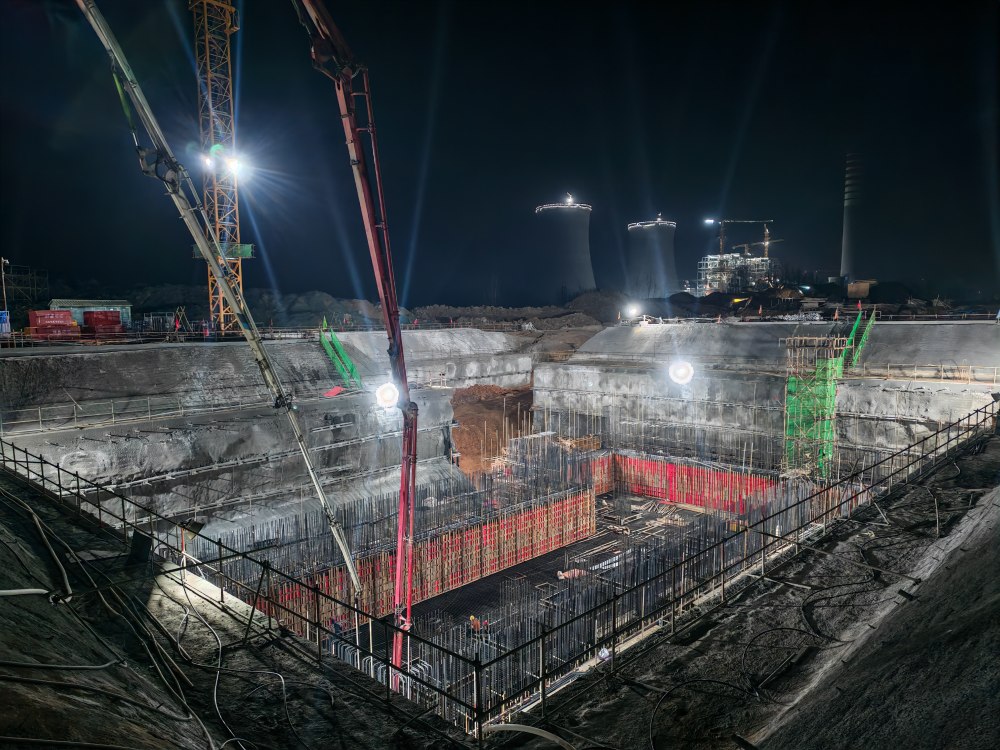 36小時(shí)澆筑3859方混凝土，陜煤建設(shè)韓城分公司土建十六項(xiàng)目部以“硬核”實(shí)力鑄就信陽電廠鋼鐵脊梁